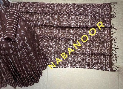 Vegetable Dye Batik Saree with Blouse Piece