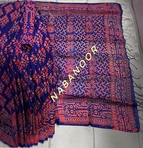 Vegetable Dye Batik Saree with Blouse Piece
