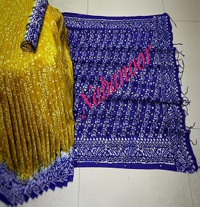 Vegetable Dye Batik Saree with Blouse Piece